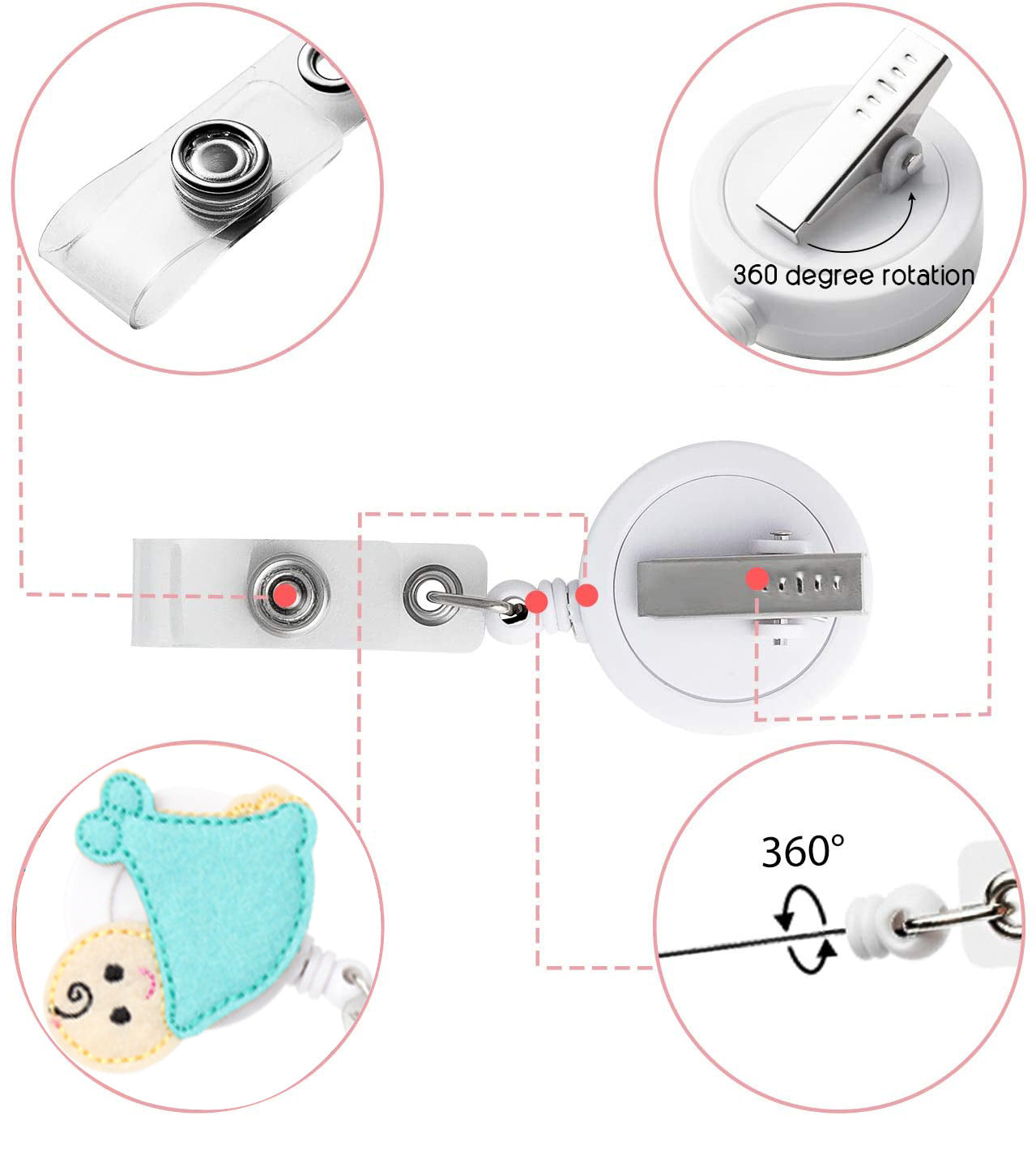 Mayor Médico Medicina Medicina Lindo Retractable de dibujos animados retráctil